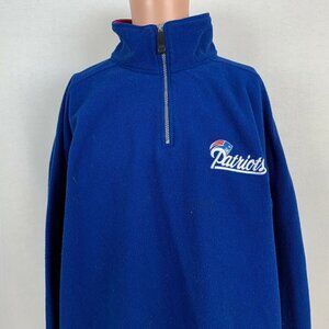 Mirage New England Patriots Quarter Zip Fleece Jacket Vtg 90s NFL Footbal XL